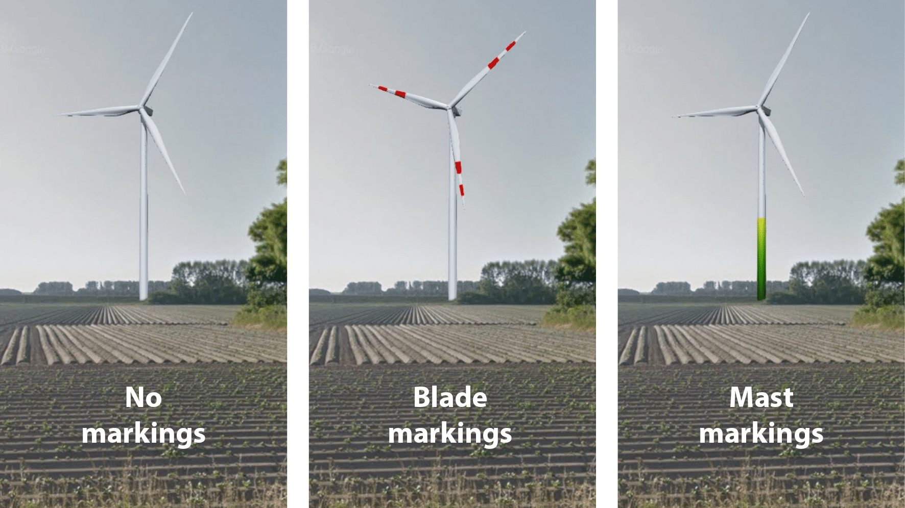 Color blades and mast