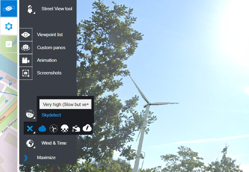 Skydetect tool settings
